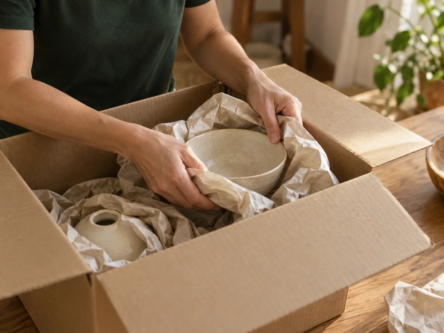 Hassas eşyaların kâğıtla paketlenmesi